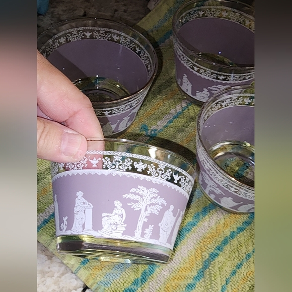 VINTAGE MCM JEANETTE HELLENIC LAVENDER SMALL DESSERT CUP BOWLS SET OF 4 - Picture 2 of 5